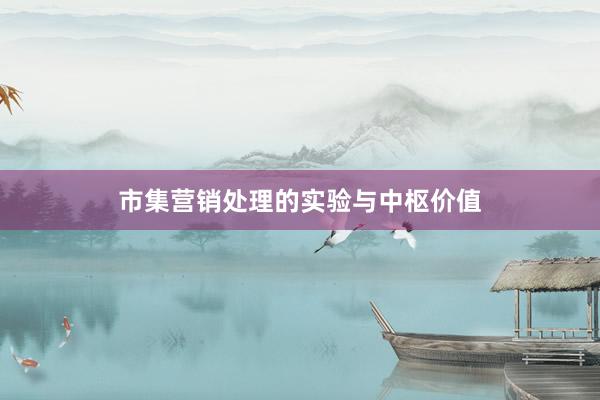 市集营销处理的实验与中枢价值